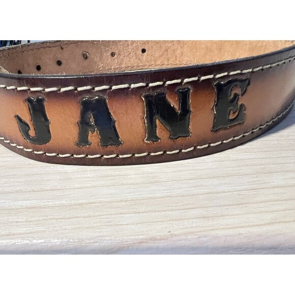 Womens Belt Hand Painted 34-36 Floral Tooled Cowhide Leather Western Rodeo JANE main image 10